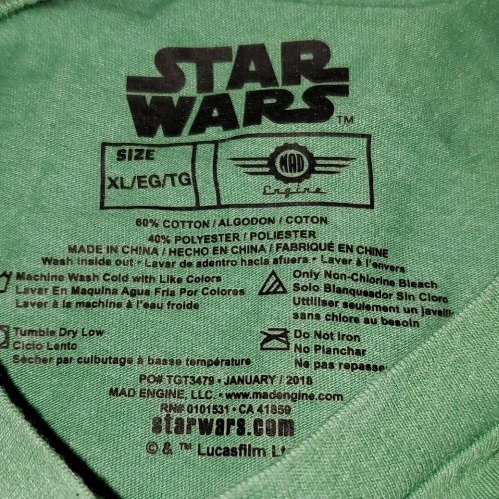 Star Wars Darth Vader Green t-shirt XL
